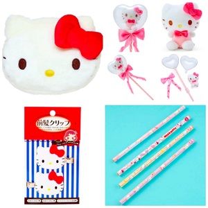 Bundle‎ 4 Hello Kitty Sanrio Coin Purse 4 Pencils Balloon Mascot 2 Hair Clips